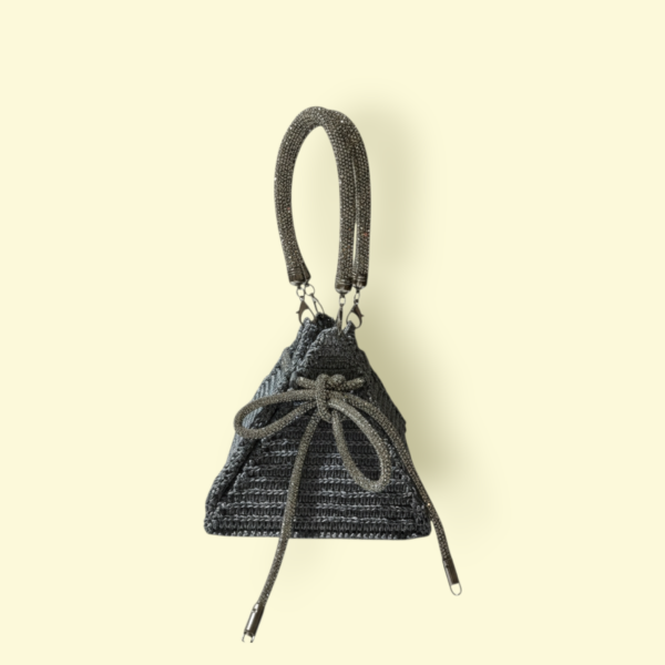 Bolso Estilo Pirámide Plateado